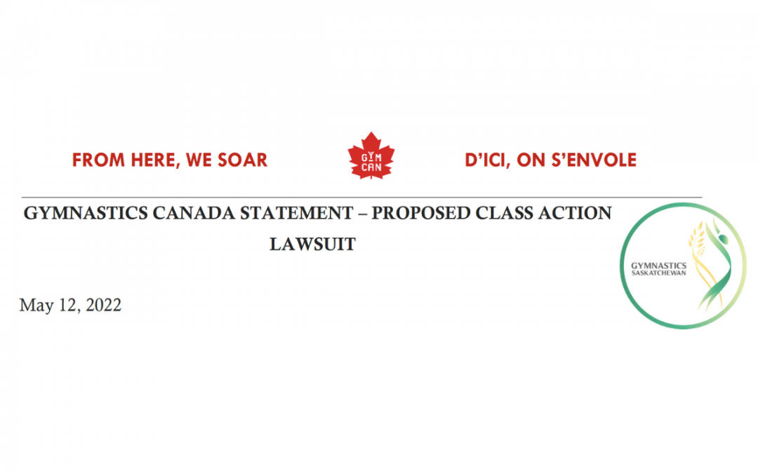 GYMNASTICS CANADA STATEMENT – PROPOSED CLASS ACTION LAWSUIT